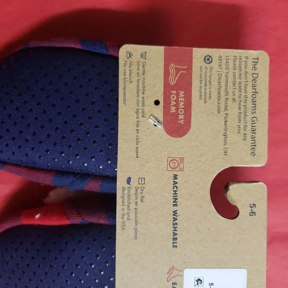 Dearfoams Cozy Comfort Baby Bear‎ Plaid Closed Back Slippers Cozy Flannel Lining